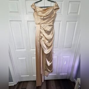 Cream Off-Shoulder Dress